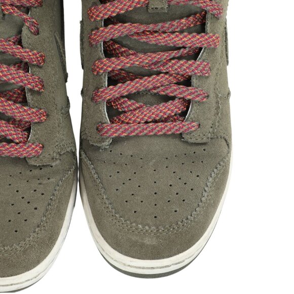 Nike Dunk Sky Hi Medium Olive Green Suede Sneakers Wedge Heelm Womens Size 8 NWB - Picture 4 of 12